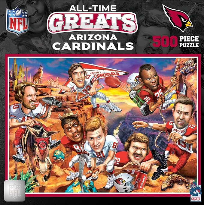MasterPieces 500 Piece Sports Jigsaw Puzzle for Adults - NFL Arizona Cardinals All-Time Greats - 15x21"