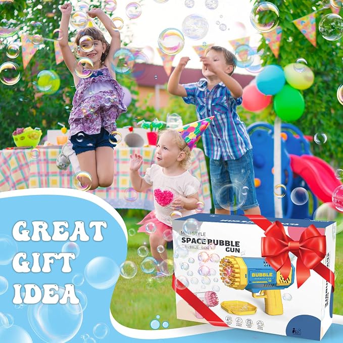 Bubble Machine, 2 Pack Bubble Gun for Toddlers, Toys for Kids 3 4 5 6 7 8 Years Old, Bubbles Maker Blower, Toy for Boys Girls Outdoor Indoor Birthday Wedding Party, Gifts for Ages 4-8