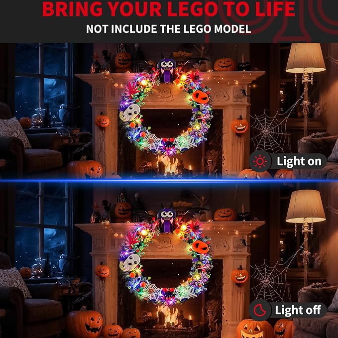 BRIKSMAX Light Kit Compatible with Lego Halloween Wreath 40825 | USB Powered LED Lighting for Lego Collectors, Display Room, Adults Gift (Model Not Included)