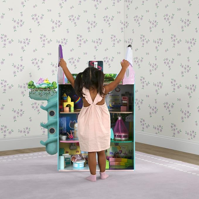 Gabby’s Dollhouse Purrfect Playhouse by Delta Children – Features Sounds & Light Up Ear - Includes 20 Accessories - Fits 8-inch Dolls - Pretend Play Dream Gift for Ages 3