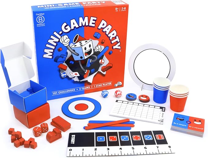 Big Potato Mini Game Party: 101 Mini Games 1 Star Player, Family Board Game for 2-8 Players, Perfect for Family Game Night or with Friends