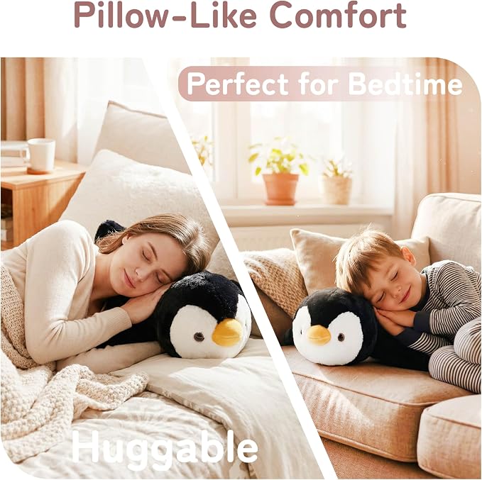 Niuniu Daddy Penguin Weighted Stuffed Animals for Kids & Adults, 25" | 5lb Large Weighted Plushies Pillow for Sleeping and Calming, Cute Lying Plush Toy Huggable Gift for Everyday Comfort