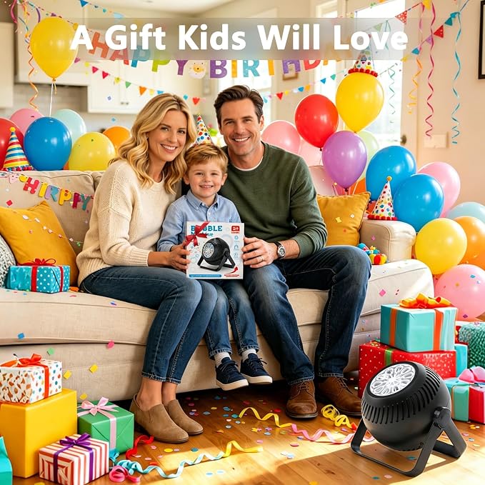 2026 Bubble Machine, 20000+ Bubbles Rechargeable Bubble Maker, Automatic Bubble Blower with Lights & 360° Adjustable Angle, Outdoor Bubble Toys Gifts for Kids, Birthday Parties, Backyard, Wedding