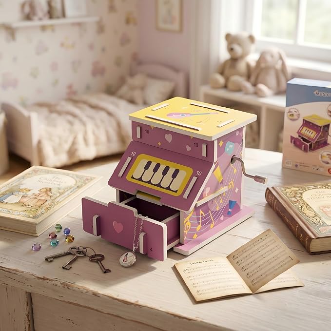 STEM DIY Mechanical Music Box Building Kit for Kids Aged 6+ - Educational Hands-on Toy, Assemble Your Own Sound Box, Creative Science Experiment Gift Idea