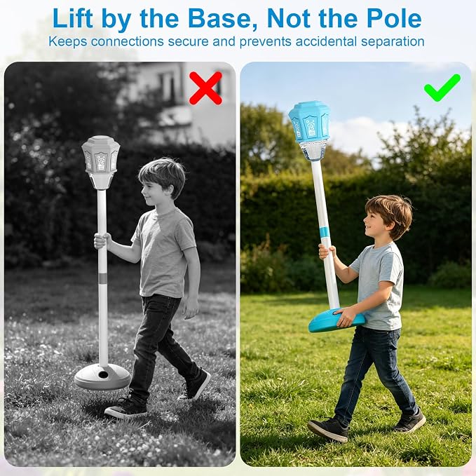 Bubble Machine for Kids, Bubble Torch, Rechargeable Automatic Bubble Machine with Lights Music, 3-Level (20 to 47 in) Adjustable Height Standing Bubble Blower for Outdoor Party Wedding Garden