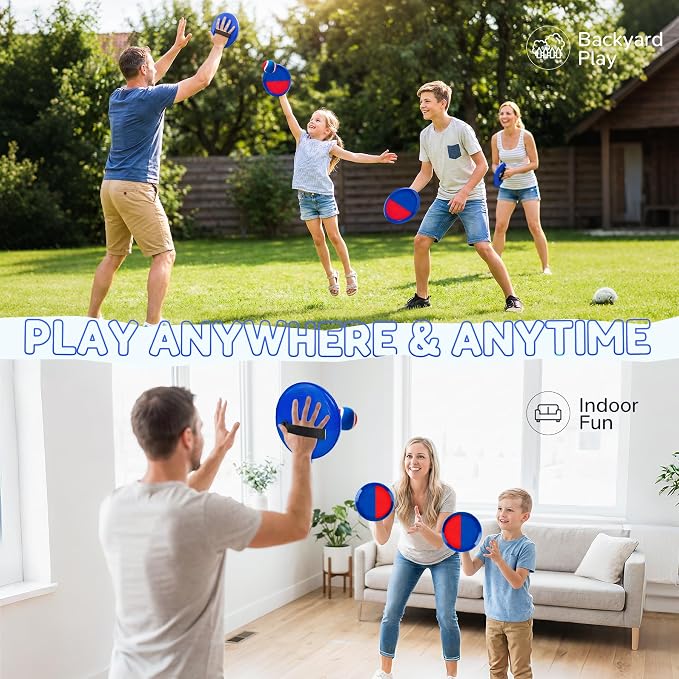 Upgraded Toss and Catch Ball Game Set, Beach Pool Toys Outdoor Games for Kids Toys, Outside Family Lawn Yard Games, for Boys Girls 3 4 5 6 7 8 9 10 11 12 Years Old