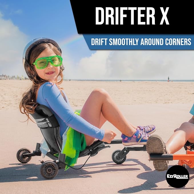 EzyRoller Drifter X Ride On Toy for Kids, Ages 4-12, Up to 154 lbs - Black