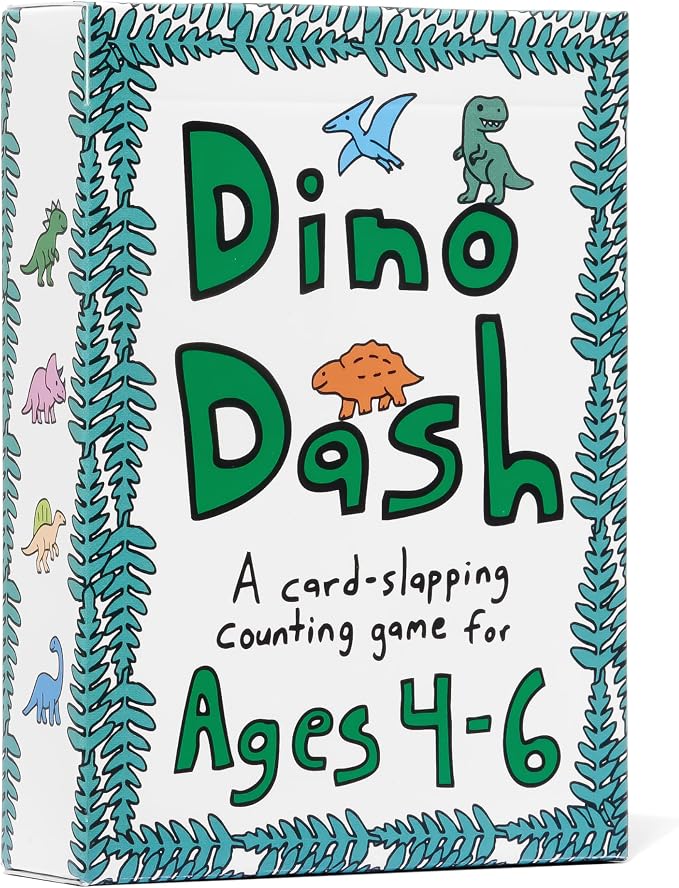 Niche Nation Games Dino Dash Dinosaur Card Game for Ages 4-6 - Quick-Counting Dino-Slapping Game Fast, Fun, and Frenetic - Smart Card Game for Kids 4-6 & 2-4 Players - Dinosaur Gifts