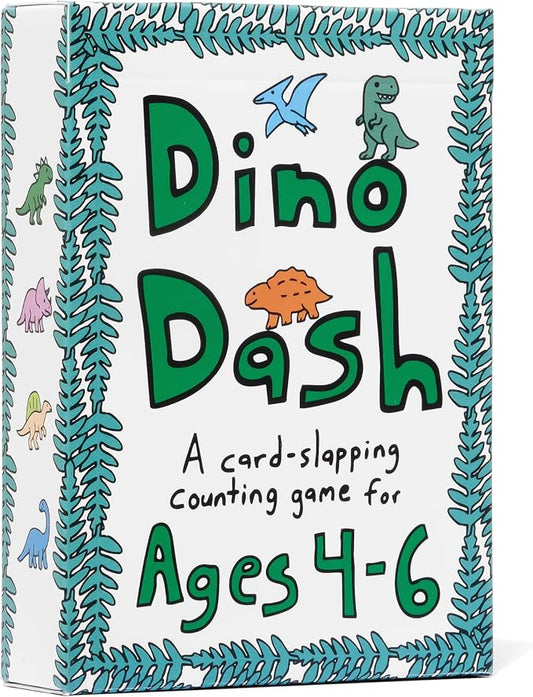 Niche Nation Games Dino Dash Dinosaur Card Game for Ages 4-6 - Quick-Counting Dino-Slapping Game Fast, Fun, and Frenetic - Smart Card Game for Kids 4-6 & 2-4 Players - Dinosaur Gifts