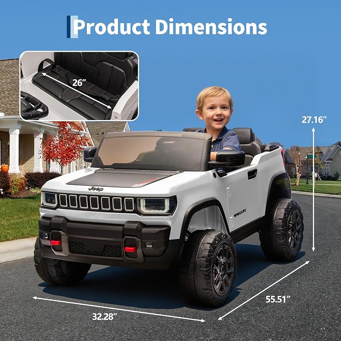 Garvee 24v Licensed Kids Ride on Car, 2 Seater Electric Truck for Big Kids with Parent Remote Control, 3 Speeds, Bluetooth Music, LED Lights for Ages 3-8
