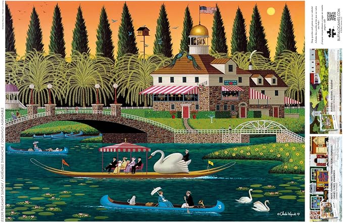 Buffalo Games Charles Wysocki - Pleasant Sunday - 1000 Piece Jigsaw Puzzle - 26.75 x 19.75 in, Includes Poster - Precision Cut Pieces - Jigsaw Puzzles for Adults 1000 Pc - Relaxing Activity