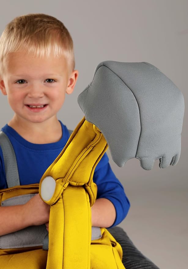 Toddler Ride in Excavator Costume, Yellow Heavy Equipment Operator Outfit