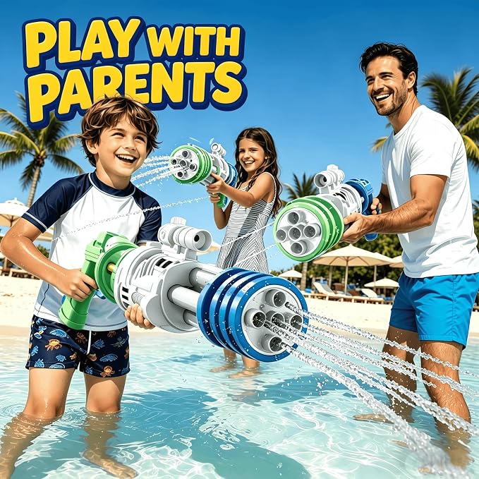 2 Pack Large Water Guns for Kids, Soaker Squirt Water Gun Toys, Beach Backyard Party Play Game Activities, Outdoor Swimming Water Pool Guns Birthday Gifts Toy for Kid Adults Ages 4-8 8-12