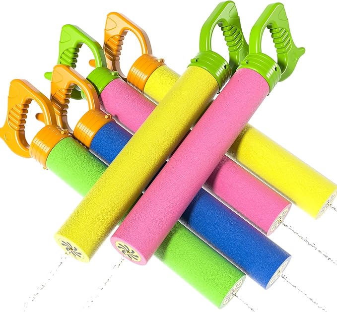 Water Guns for Kids, 6 PCS Foam Squirt Guns Water Blaster Set, Water Guns Squirter Blaster Pool Toys for Kids Toddlers Boys Girls 3 4 5 6 7 8, Shooter Swimming Pool Party Outdoor Beach Sand Play Toys