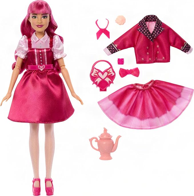 Mattel Disney Descendants: Wicked Wonderland Tea Party Reveal with 7 Surprises, a Pink Fashion Doll in Movie Inspired Clothes & Accessories