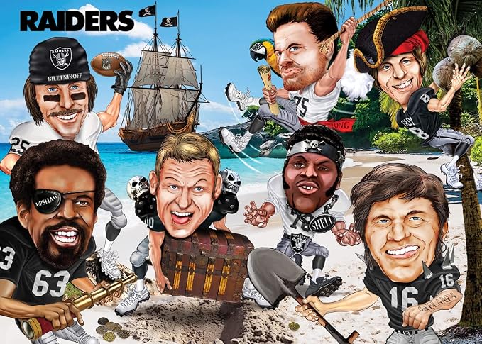 MasterPieces 500 Piece Sports Jigsaw Puzzle for Adults - NFL Las Vegas Raiders All-Time Greats - 15x21"