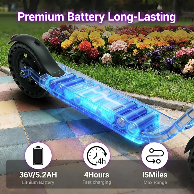 Aovowheel Electric Scooter for Adults, Folding E Scooter with 350W/500W Motor 16/24 Mph Top Speed, Max 19-23 Miles Long Range, 8.5''/10''/14''Tires Commuting Scooters with Dual Brakes System, APP