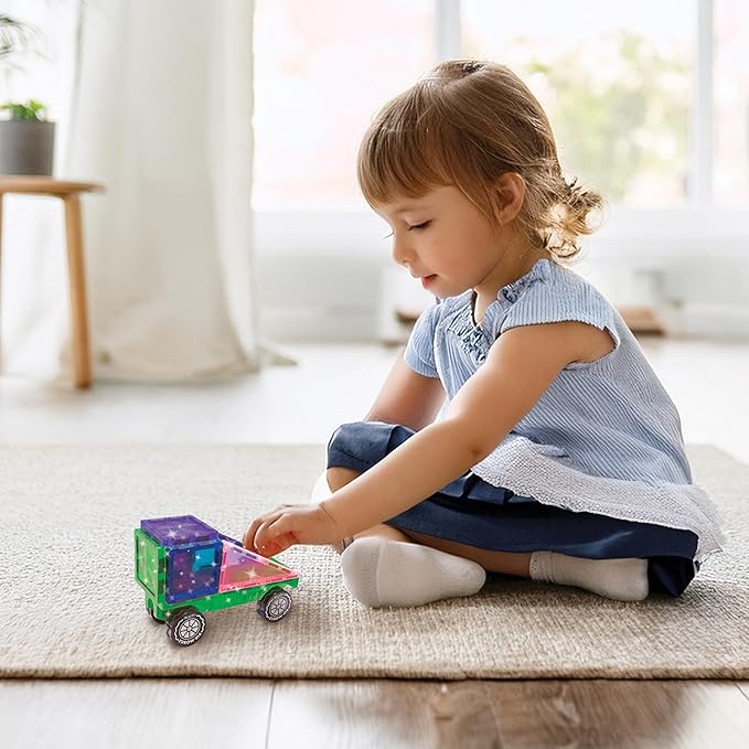 Crayola PIP-Mobiles Rolling Chassis Accessory for Magnetic Building Tiles – Add Wheels to Crayola PIP-Tile Sets – STEM Learning Toy for Kids Ages 3+ – Creative, Educational Toy - 2-Pack (Glitter)