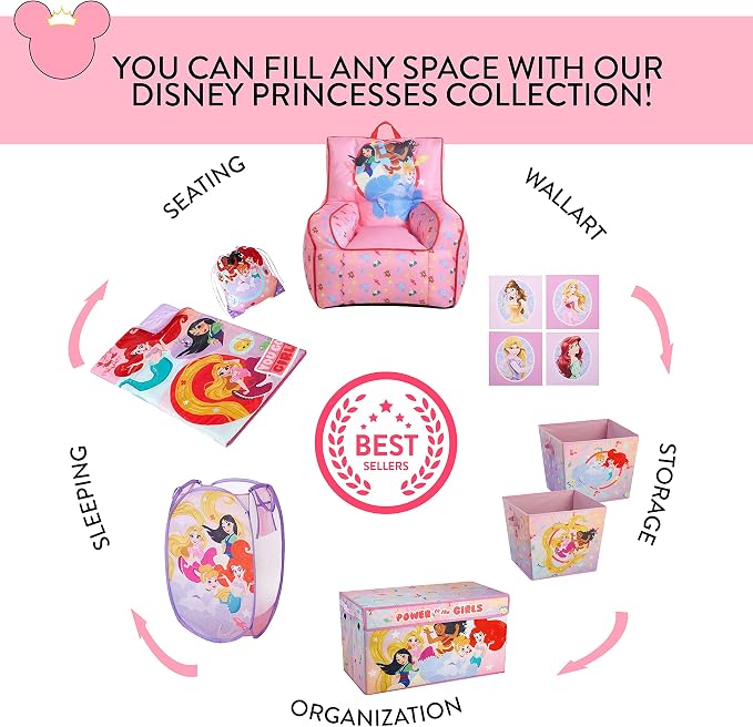 Disney Princess Collapsible Storage Cubes, Set of 2, 10"x10"