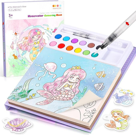 Accevo Paint with Water Coloring Books for Kids, Watercolor Painting Sets for Kids Ages 3-5 4-8, Arts and Crafts Drawing Activities Toy Birthday Gift for Boys Girls