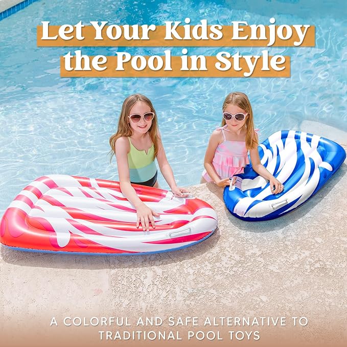 JOYIN 2 Pack Inflatable Body Boards for Water Slides, Swimming Pool Floating Learn to Swim, Summer Water Fun Toy for Kids
