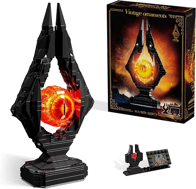 Movie-Inspired Building Toys Set, Fantasy Eye Tower Building Set, 925 Pieces Dark Collectible Building Kit for Adults & Teens, Unique Birthday Gift for Men, Home Office Desk Decor
