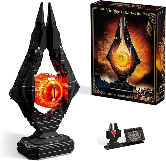 Movie-Inspired Building Toys Set, Fantasy Eye Tower Building Set, 925 Pieces Dark Collectible Building Kit for Adults & Teens, Unique Birthday Gift for Men, Home Office Desk Decor
