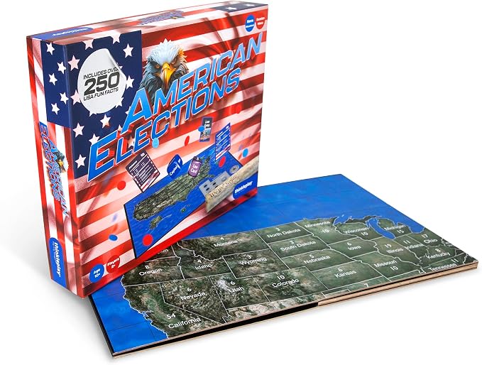 American Elections U.S. History & Civics Board Game – Learn State Facts, Geography & Government – Educational Family Board Game – Fun Board Games for Adults, Kids Ages 10+ Years Old