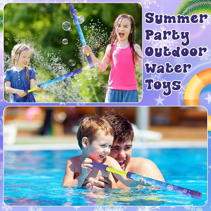 Halloscume 6 Pcs Snowflake Water Guns Bulk Party Favors for Kids 15.75" Water Squirters Blaster Shooters for Summer Swimming Pool Beach Birthday Gifts Supplies