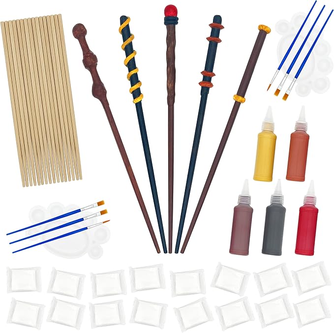 Maikoi Magic Wizard Wand Making Kit DIY Craft Set for Kids Adult Birthday Party Gift Make Your Own 16 Wands (45-Piece)