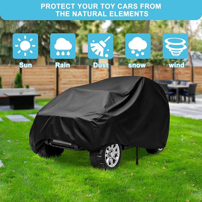 Kids Ride-On Toy Car Cover, Outdoor Wrapper Resistant Protection for Electric Battery Powered Children Wheels Toy Vehicles - Universal Fit, Water Resistant