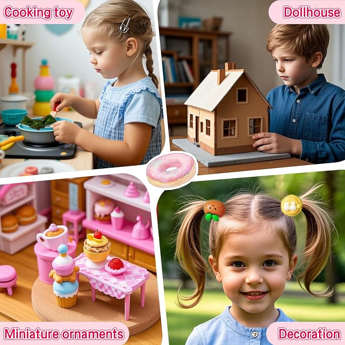 50 Pack Mini Food Blind Bags for Kids - Small Dollhouse Accessories & Party Favors Set with Tiny Resin Food Toys, Perfect for Pretend Cooking Games, Miniature Kitchen Play & Collecting