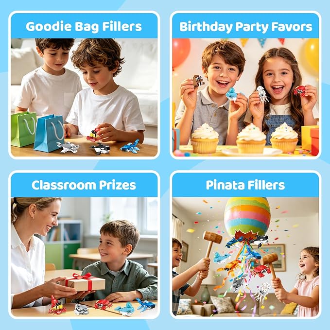 36 PCS Mini Building Blocks Sets Party Favors for Kids 4-8, Small Ocean Animals Building Blocks Sets for Goodie Bag Stuffers, Prize Box Toys for Kids Classroom, Classroom Prizes