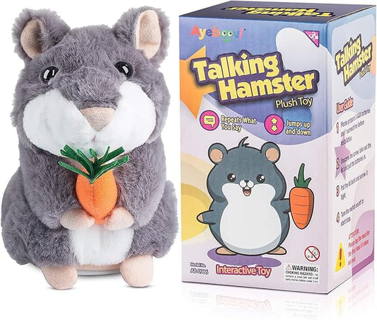 Ayeboovi Talking Hamster Repeats What You Say, Interactive Fun Autism Toys for Ages 3-6 Boys Girls Kids Toddler