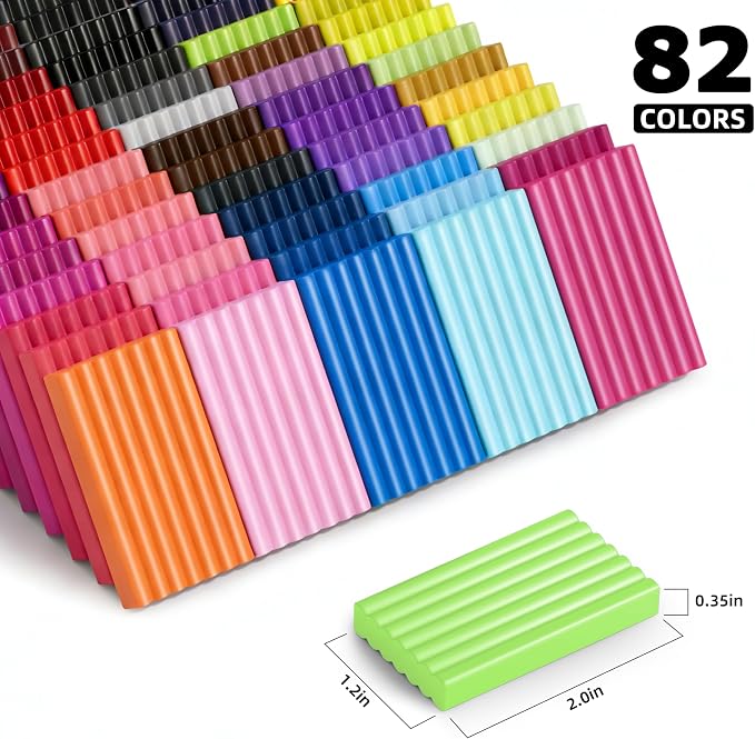 Artpar Polymer Clay Kit, 82 Colors Oven Bake Clay for Kids,DIY Modeling Clay Art Craft Beginners Set with Carving Tools and Accessories, Non-Sticky, Non-Toxic, Ideal Gift for Adults Artlists