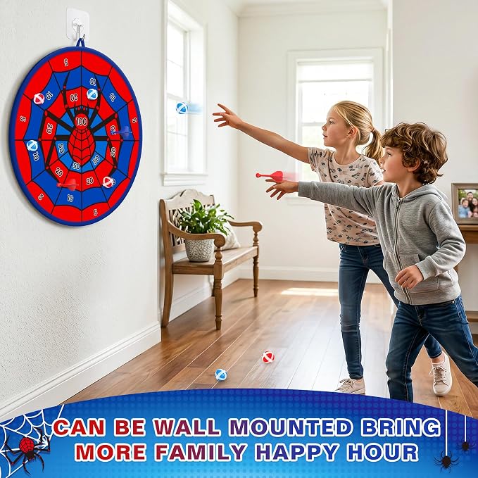 Large Dart Board for Kids, Kids Double-Sided Dart Board with Sticky Balls and Darts, Indoor/Outdoor Sport Fun Party Play Game Toys, Gifts for 3 4 5 6 7 8 9 10 11 12 Year Old Boys Girls