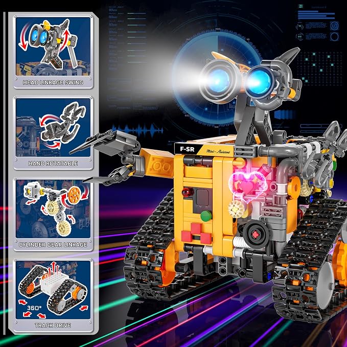 Demkia Robot Building Kit for Kids and Adults, 4-in-1 Rechargeable RC Robotics Kit with Remote & App Control, STEM Coding Toys & Science Projects, Birthday Gifts for Boys Ages 8-12+ (588 Pcs)
