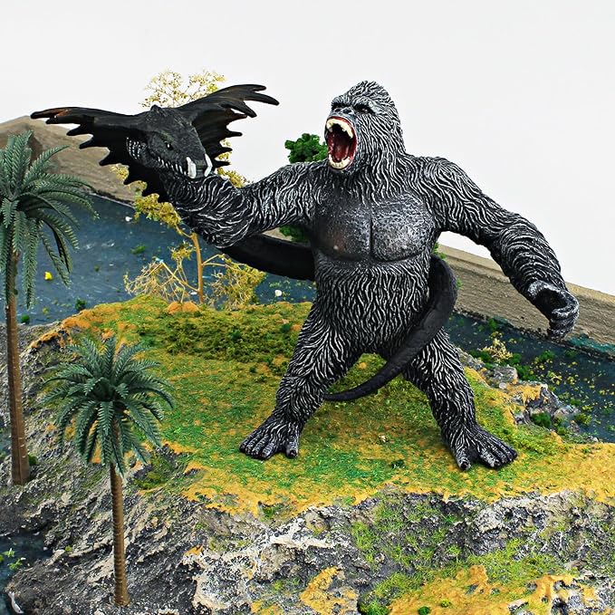 Gorilla Toy Model, Black Gorilla with Snake Action Figures | Wildlife Toys Set, Kids Gift, Play or Decor