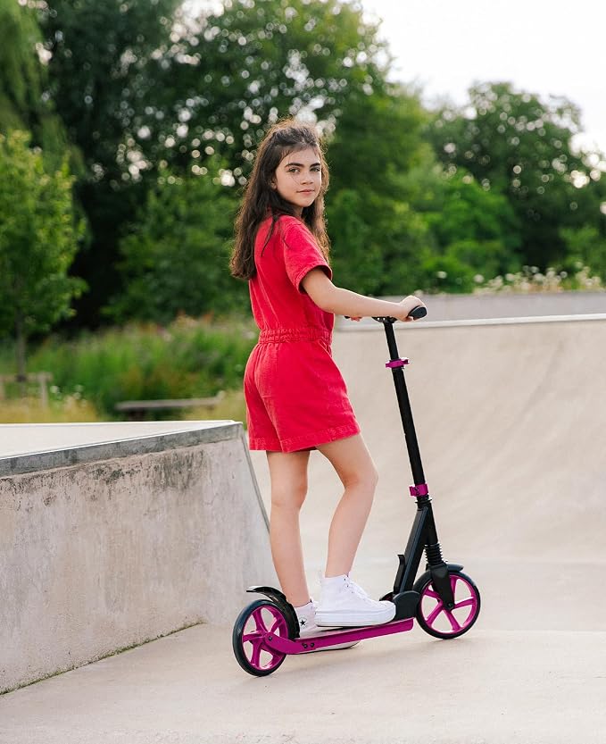 BOLDCUBE Big 2 Wheeler | Scooter for Kids & Teens Ages 7+ Years | Play & Commute | Front Suspension Fit with 200MM Wheels | Height Adjustable 86 to 111 cm