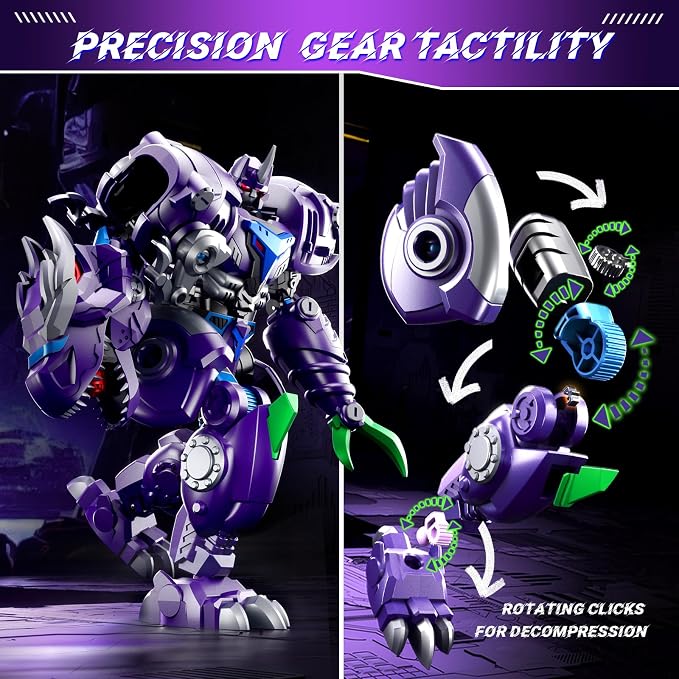 Resosese Transforming Toys Figures-Robot Toys for Boys, Action Figure for Kids Birthday Dinosaur Toys for Kids 8-14, ABS Metal Texture-Part of Alloy