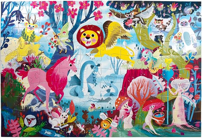eeBoo 100 Piece Puzzle for Kids - Magical Creatures Children's Puzzle Fantasy Themed, Large Pieces for Small Hands to Develop Motor Skills