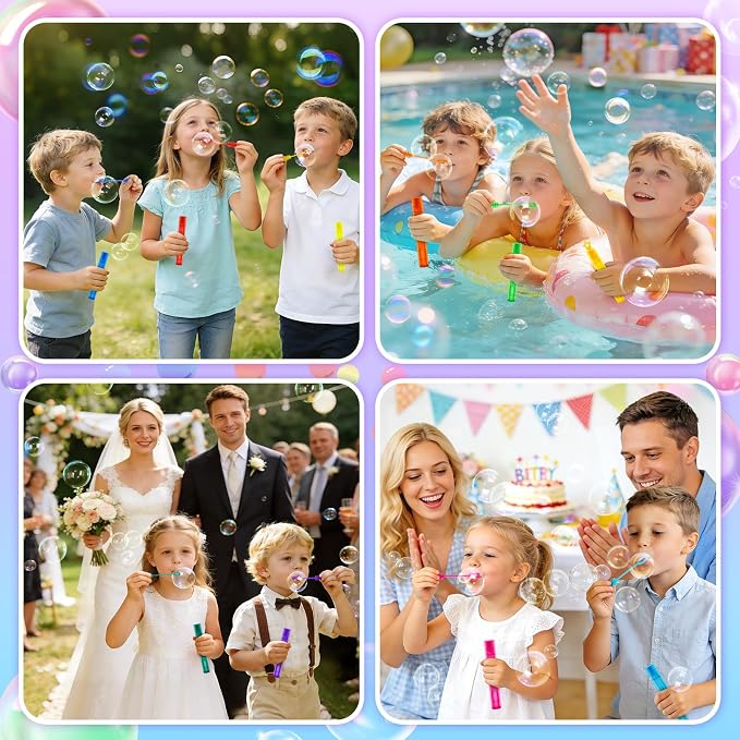 OCHIDO 200 Pieces Mini Bubble Wands in 10 Colors, Bubbles Party Favors for Kids, Bubble Wands Bulk for Summer Toys Gift, Indoor Outdoor Activity, Themed Birthday, Wedding, Goodie Bags Stuffers