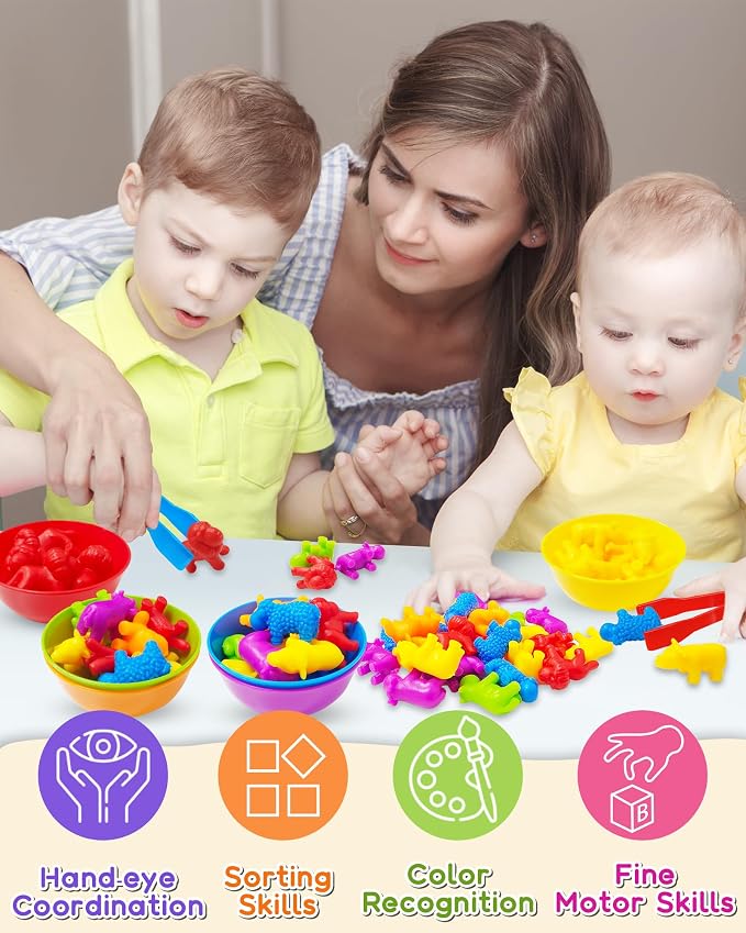 Yetonamr Counting Dinosaurs Montessori Toys for 3 4 5 Years Old Boys Girls, Toddler Preschool Learning Activities Toy for Kids Ages 3-5, 4-8, Birthday Gifts Sensory Toys