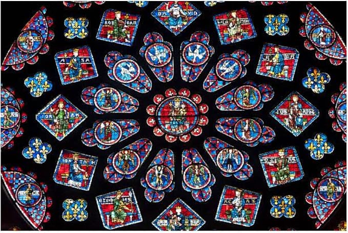 Jigsaw Puzzle for Adults 1000 Pieces - Notre Dame Cathedral Paris France South Rose Window Stained Glass -Entertainment Wooden Puzzle for Youth Children Challenging Fun Game Toys Home Decor Gift