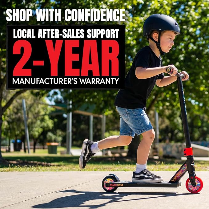 Pro Stunt Trick Scooter for Kids Ages 5-12 – Lightweight Durable Freestyle Kick Scooter for Skatepark and Street – Easy Assembly – Madd Gear MG2