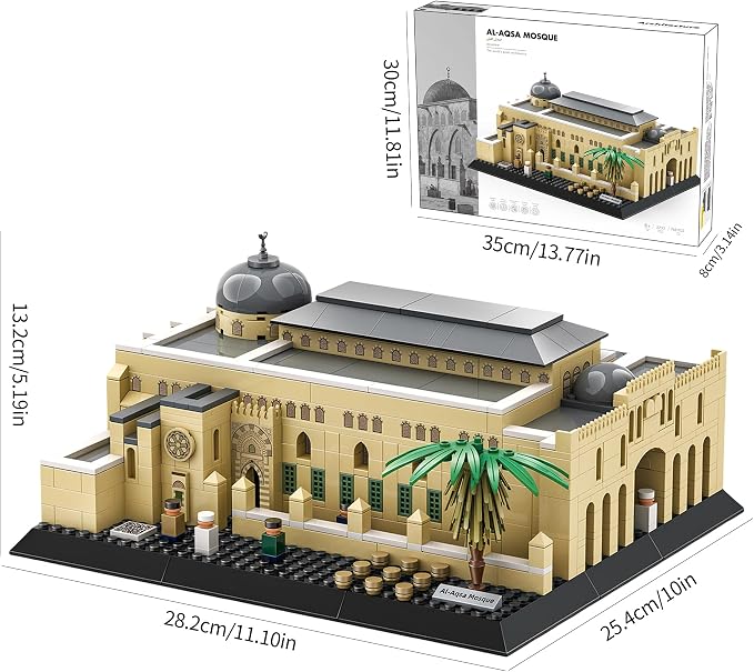 Al-Aqsa Mosque Architecture Model Kit 768 Pieces Islamic Landmark Building Set The Holy Sanctuary of Jerusalem Replica Muslim Religious Gift for Ramadan & Eid Home Decor for Adults & Teens