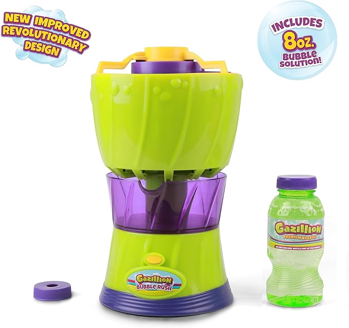 Gazillion Bubbles, Bubble Rush Portable Bubble Maker - Instant Bubble Creation - Outdoor Toy for Kids - 8 oz. Bubble Solution Included - Ages 3+