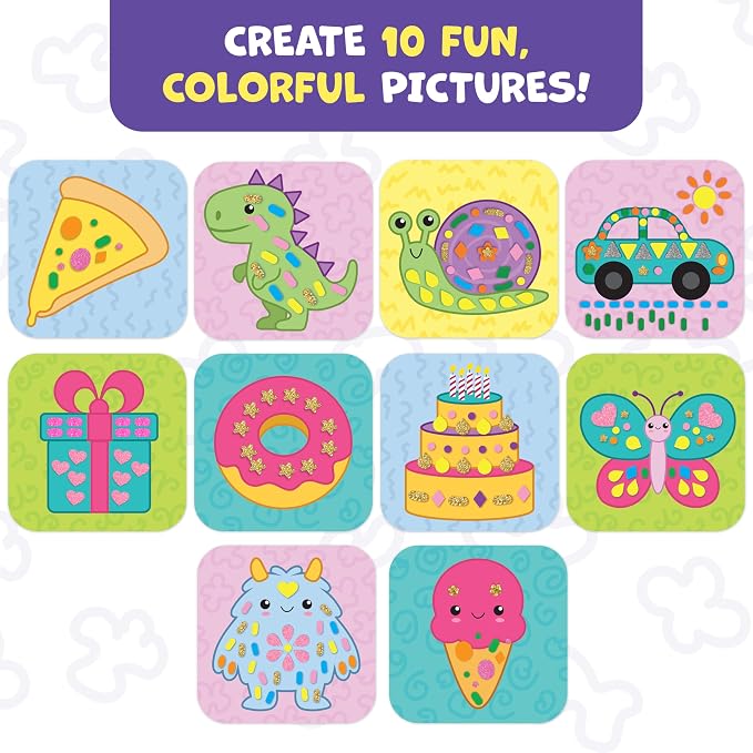 Clever Fox Play Foam Art Kit for Kids Ages 3-5 – Mess-Free Foam Arts & Crafts – Fun Non Messy Craft with 10 Pictures & 1,000+ Foam Stickers – Screen-Free Creative Play for Toddler & Preschool