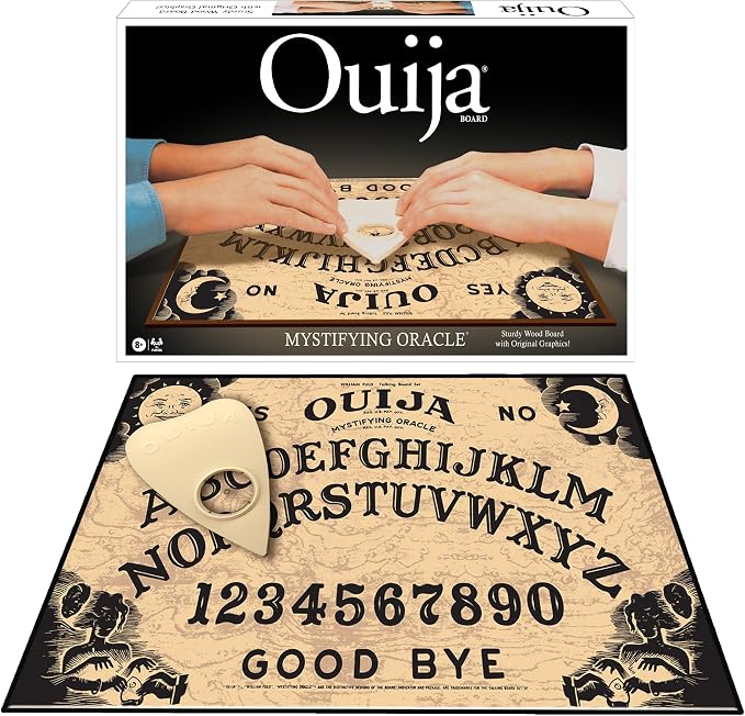Classic Ouija Board Game with 1990s Artwork by Winning Moves Games USA | Sturdy Wood Premium, Talking Spirit Board, 2 or More Players, Ages 8 and Up