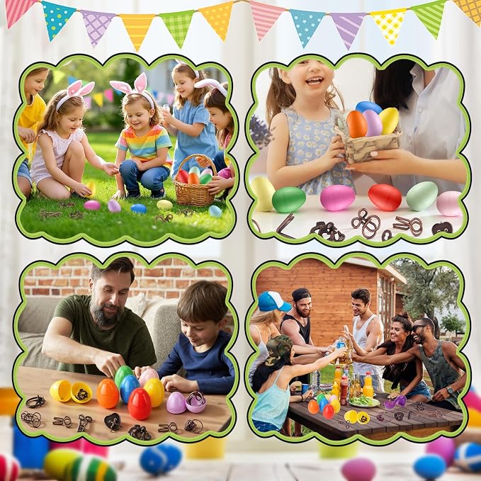 16 Pack Easter Eggs Filled with Brain Teaser Puzzles Toys, Easter Basket Stuffers for Kids Teens Adults, Easters Egg Fillers for Kids Boys Girls, Easters Eggs Hunt Game, Classroom Prize Supplies